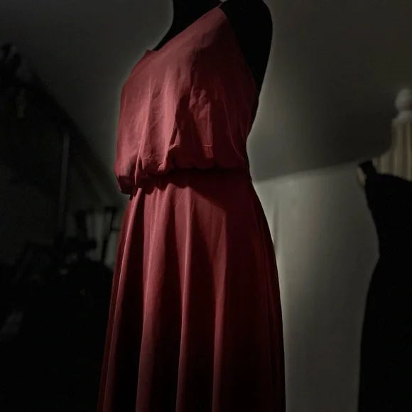 Elegant Maxi Chiffon Bridesmaid Dress Sleeveless Prom Evening Party Size S Wine - Picture 7 of 9